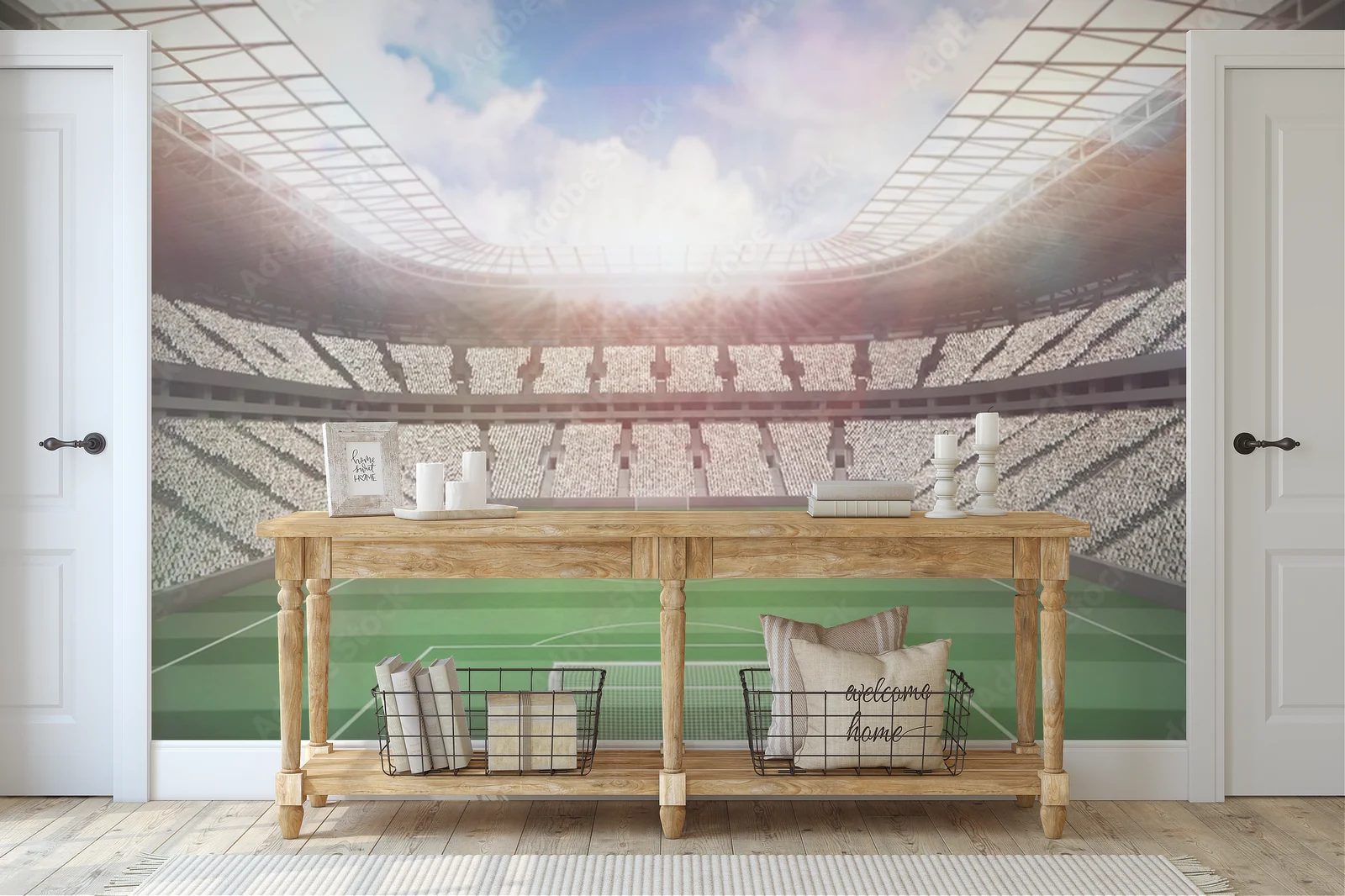 Zachwycający stadion piłkarski z entuzjastycznymi kibicami