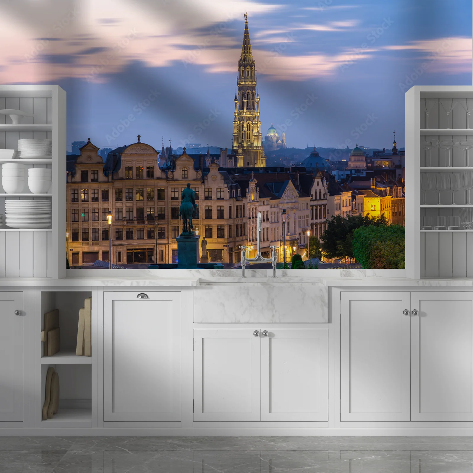 Urzekająca panorama Brukseli w niebieskiej tonacji