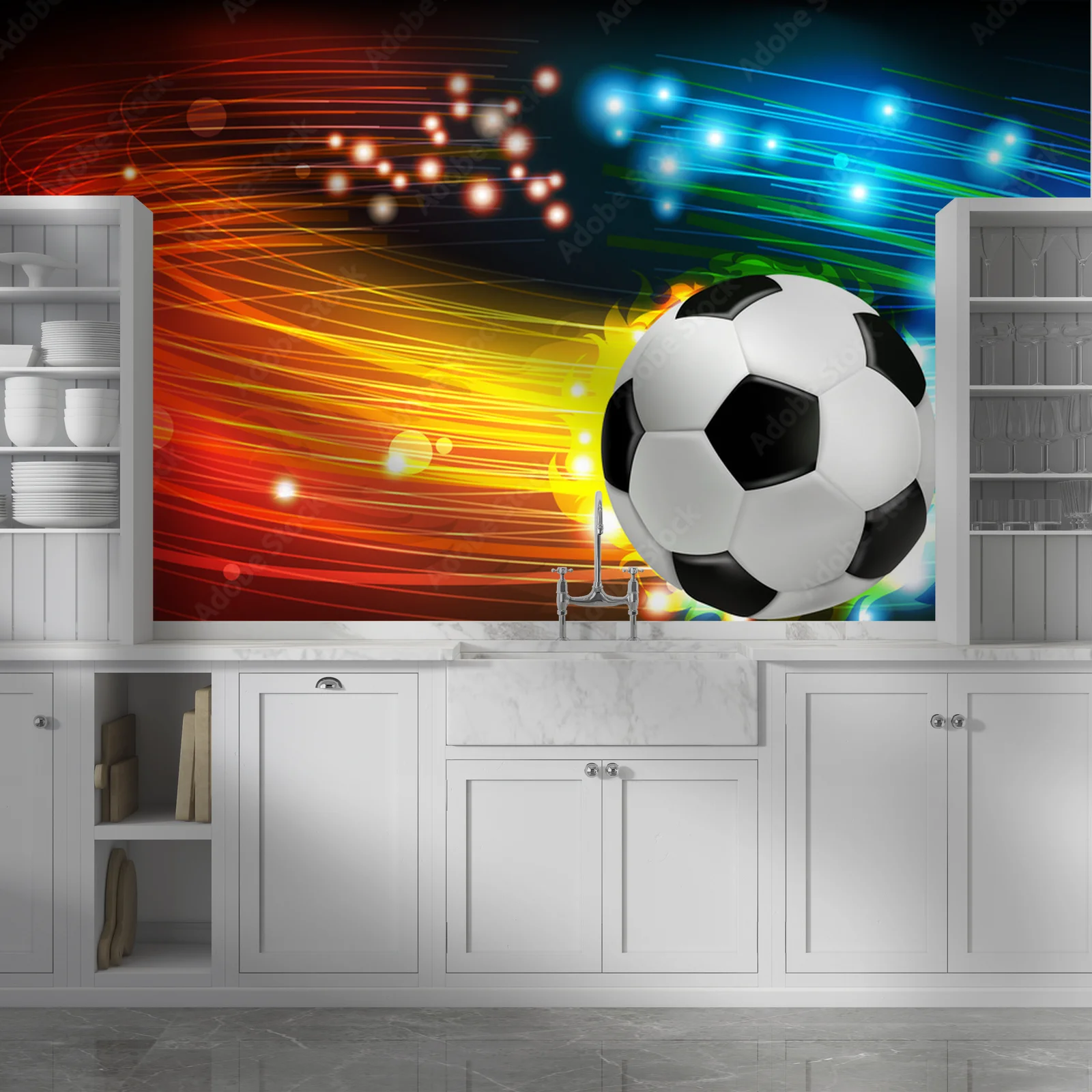 Lśniący futbolowy świat w intensywnych odcieniach