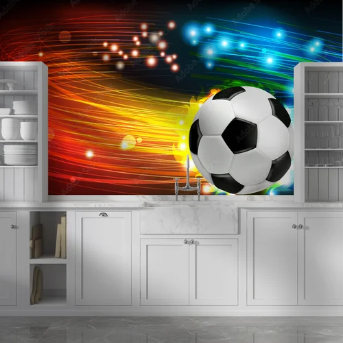 Lśniący futbolowy świat w intensywnych odcieniach