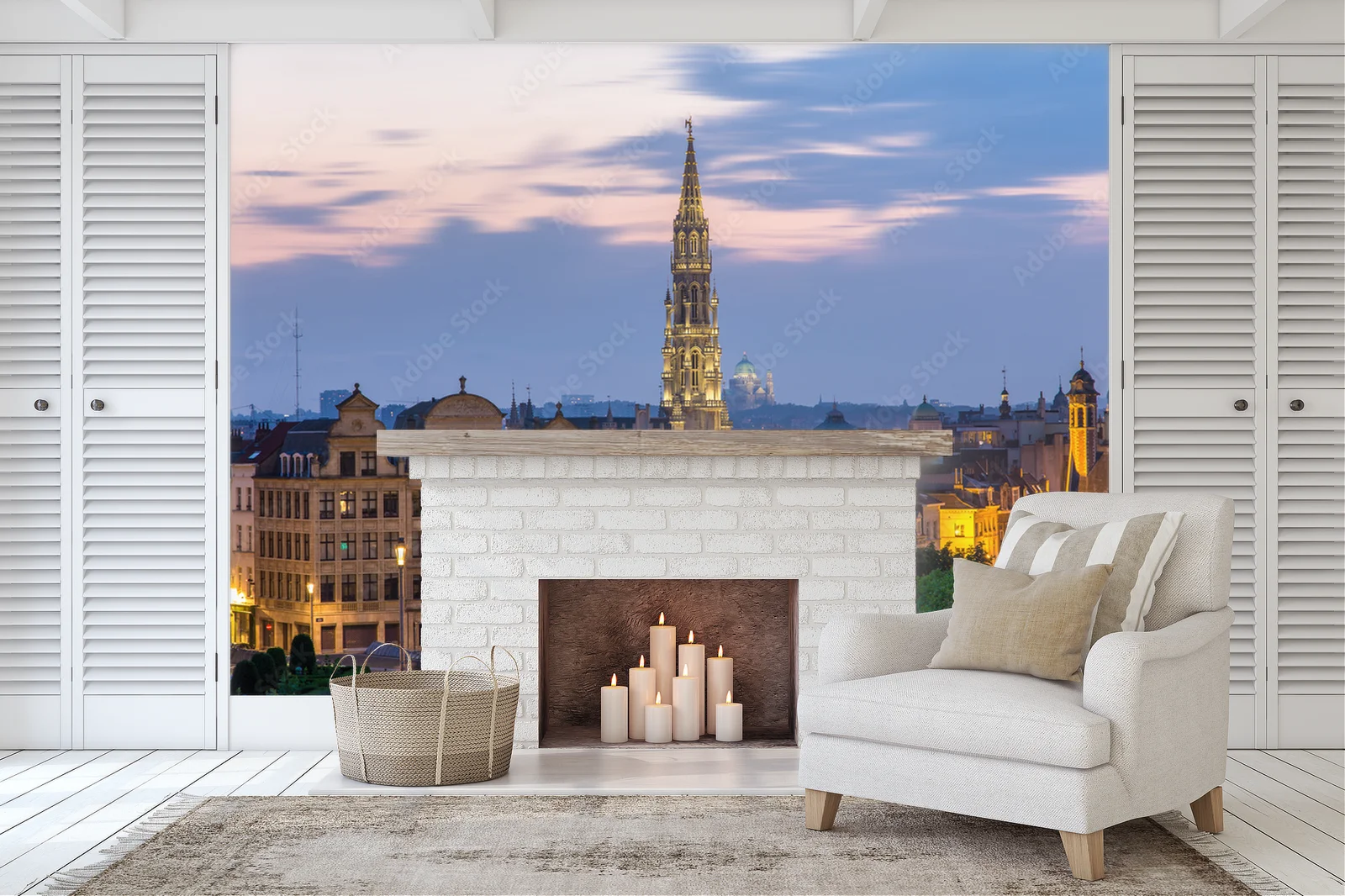 Urzekająca panorama Brukseli w niebieskiej tonacji