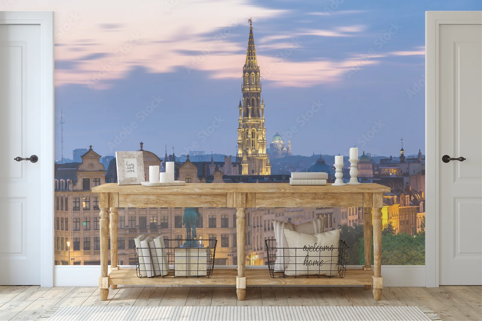 Urzekająca panorama Brukseli w niebieskiej tonacji