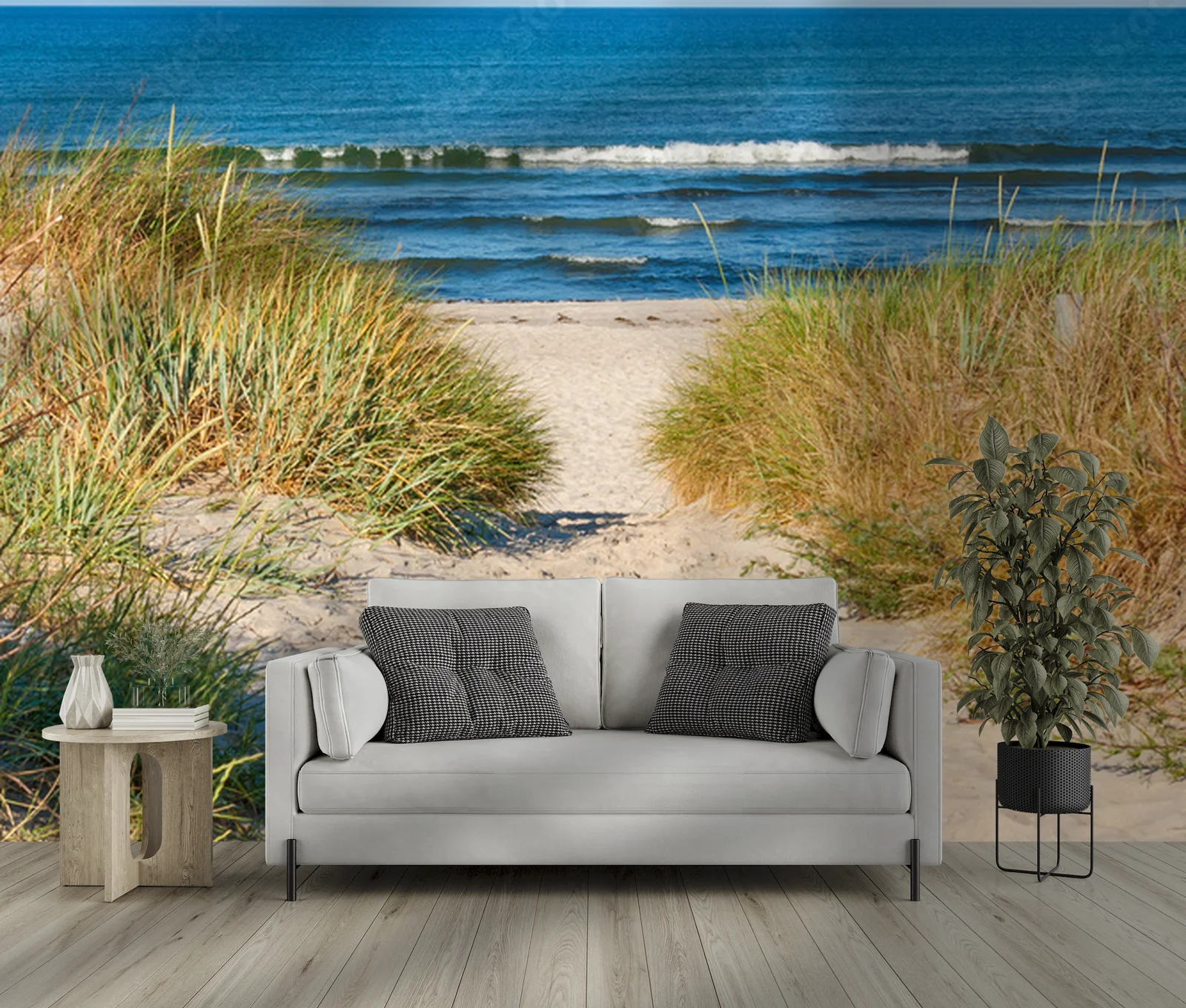 Przytulny dostęp do plaży w pastelowych odcieniach