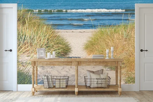 Przytulny dostęp do plaży w pastelowych odcieniach