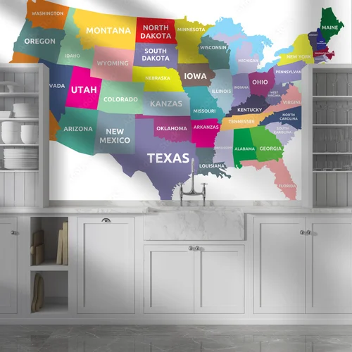 Wspaniała mapa USA w harmonijnych odcieniach