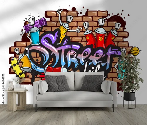 Graffiti w magenta - miejski styl emanujący energią