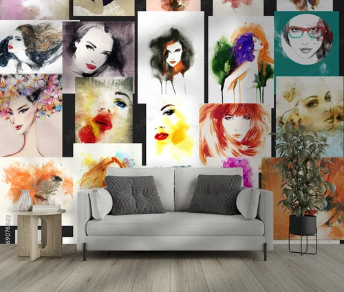 Nowoczesny portret kobiety w akwarelowych barwach