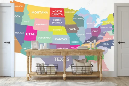 Wspaniała mapa USA w harmonijnych odcieniach