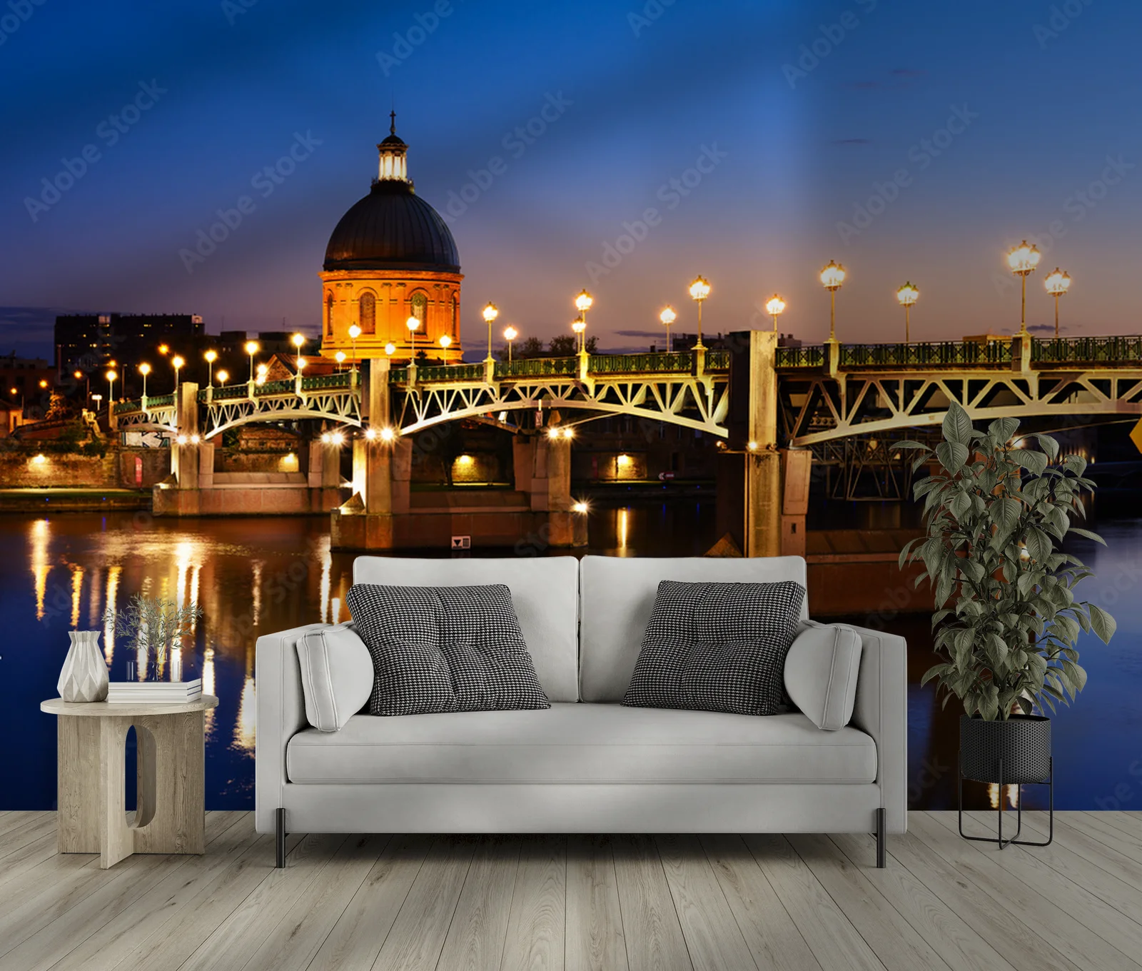 Twilight nad rzeką Garonne w Tuluzie