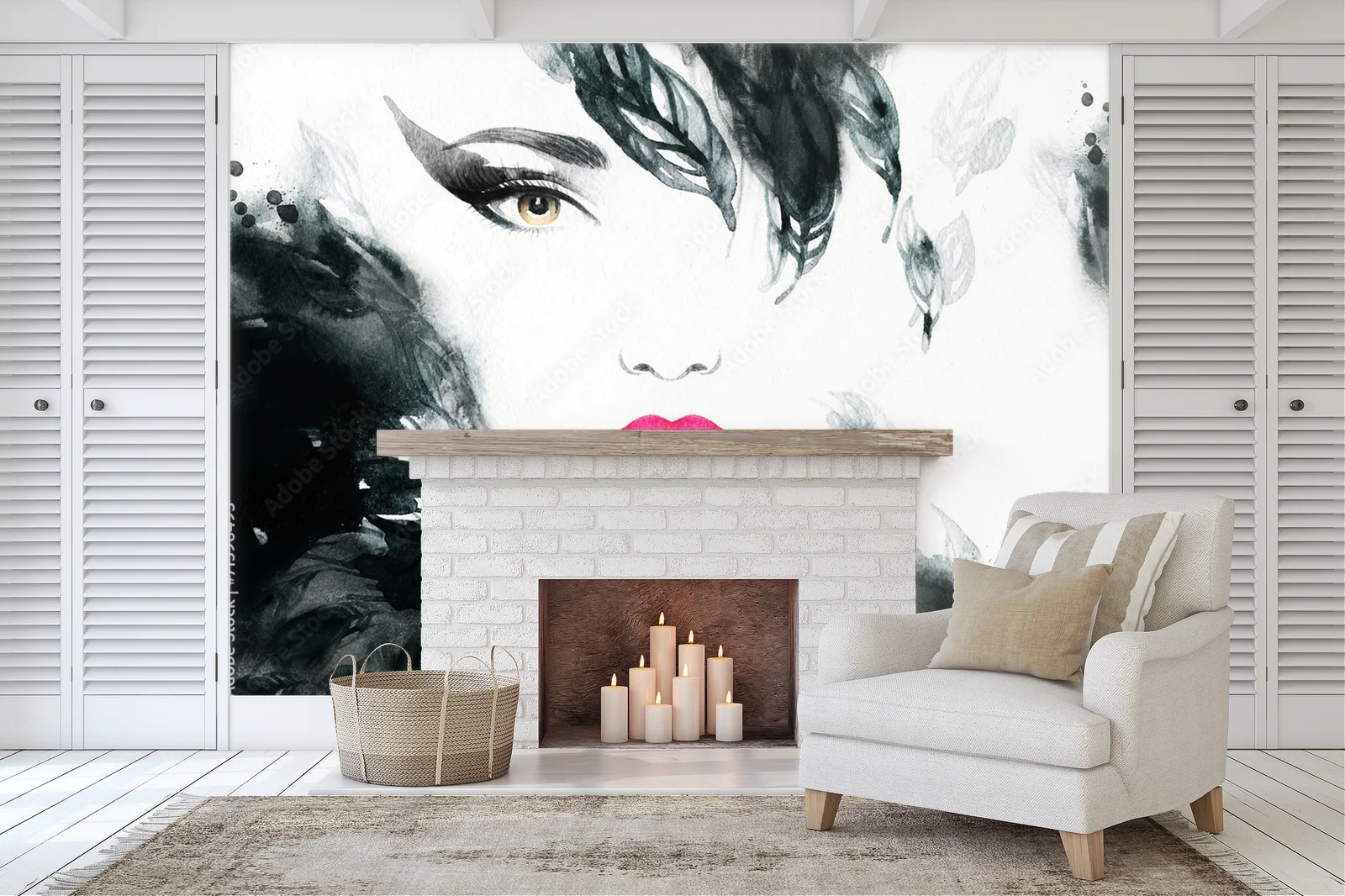 Abstrakcyjny portret kobiety w glamourowym stylu
