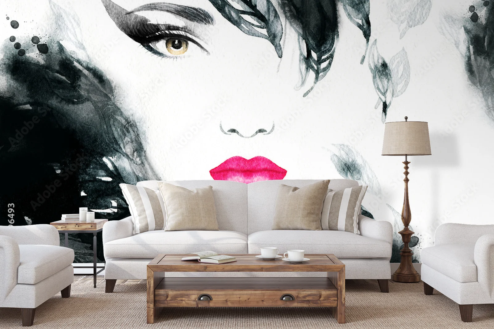 Abstrakcyjny portret kobiety w glamourowym stylu
