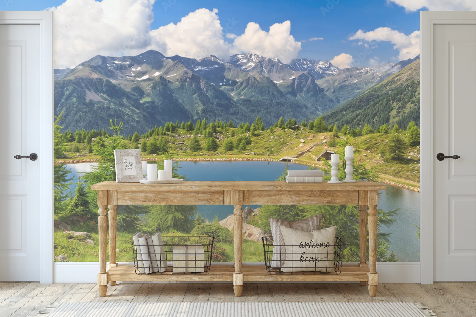 Aksamitne niebo nad jeziorem w Dolomitach