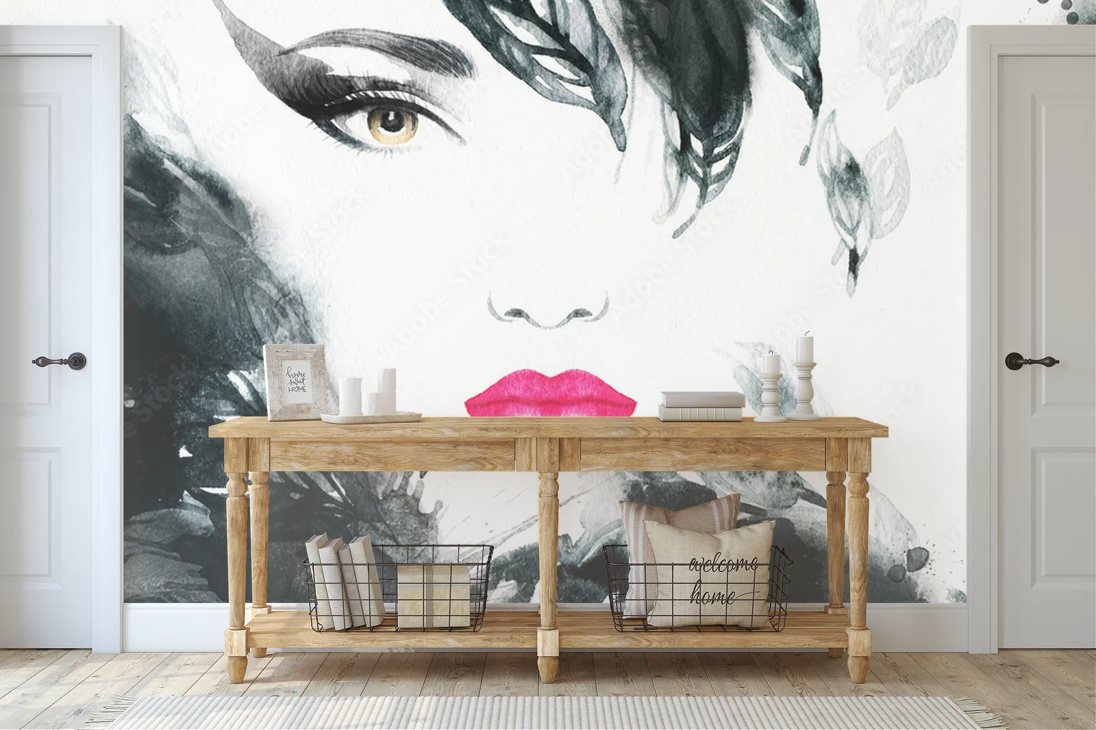 Abstrakcyjny portret kobiety w glamourowym stylu