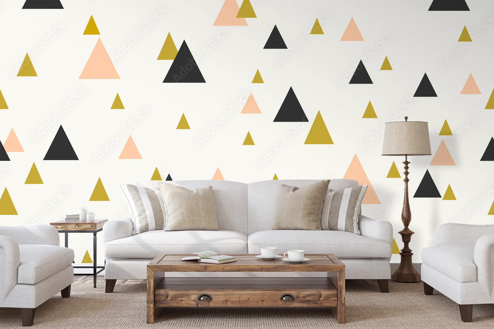 Abstrakcyjna kompozycja geometryczna w pastelowych barwach