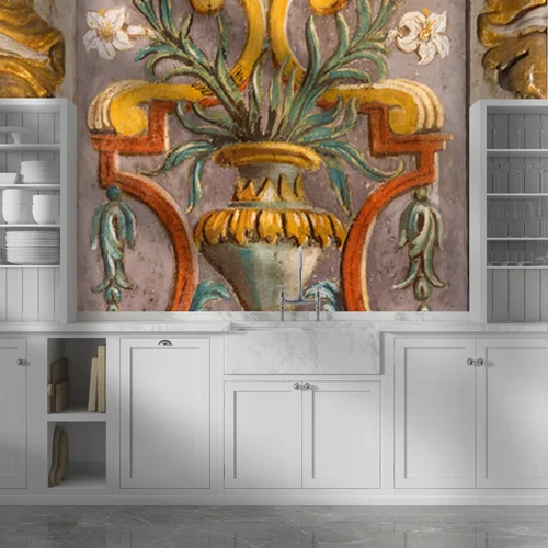Fresco 'Grotesque' z florystycznym akcentem