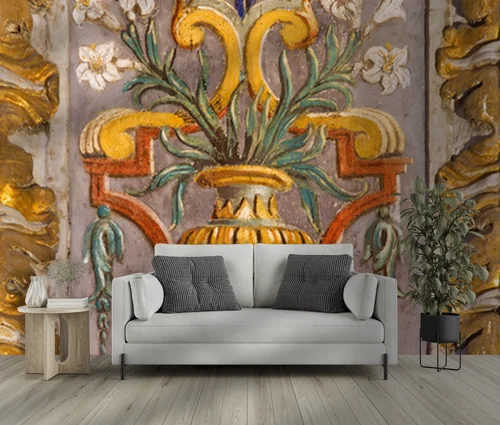 Fresco 'Grotesque' z florystycznym akcentem