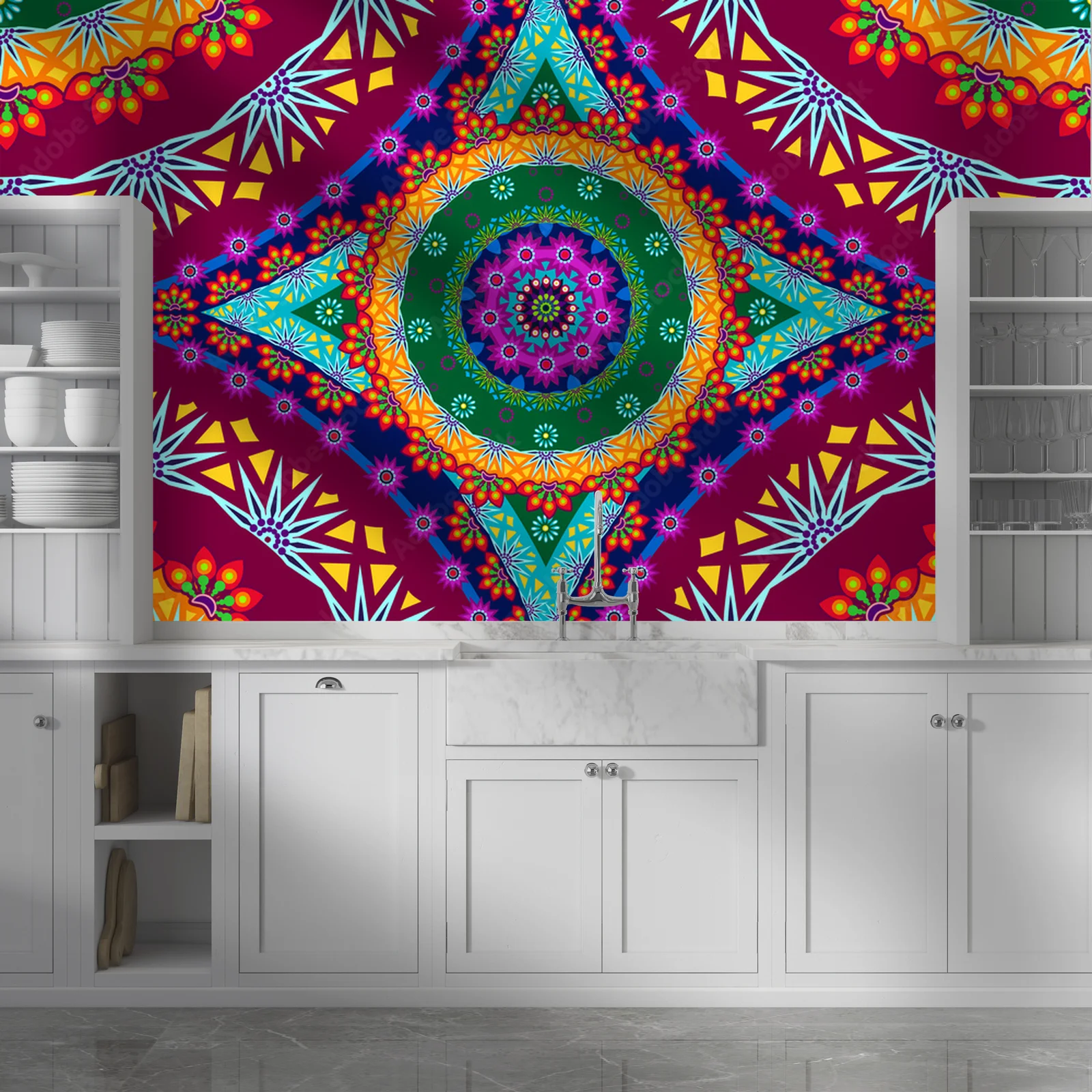 Romantyczna mandala w odcieniach głębokiego różu
