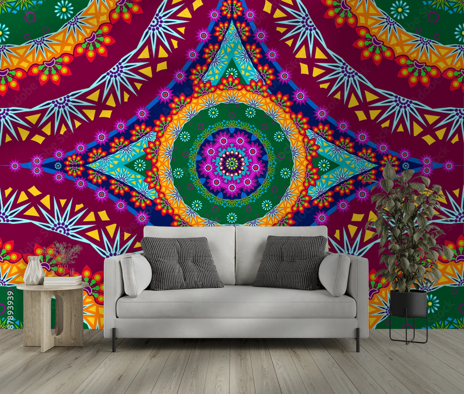 Romantyczna mandala w odcieniach głębokiego różu