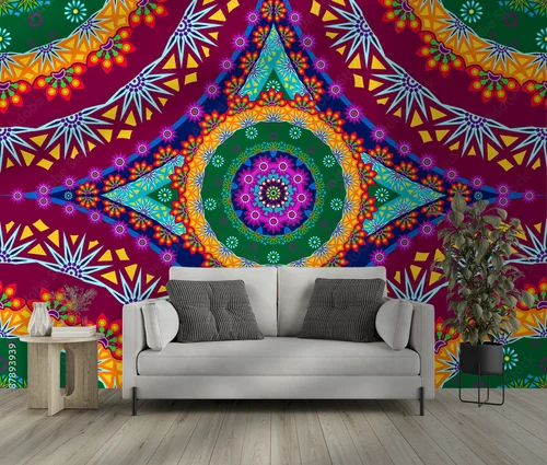 Romantyczna mandala w odcieniach głębokiego różu