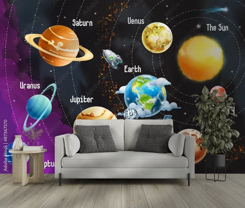 Słoneczny system planet w hipnotyzujących odcieniach
