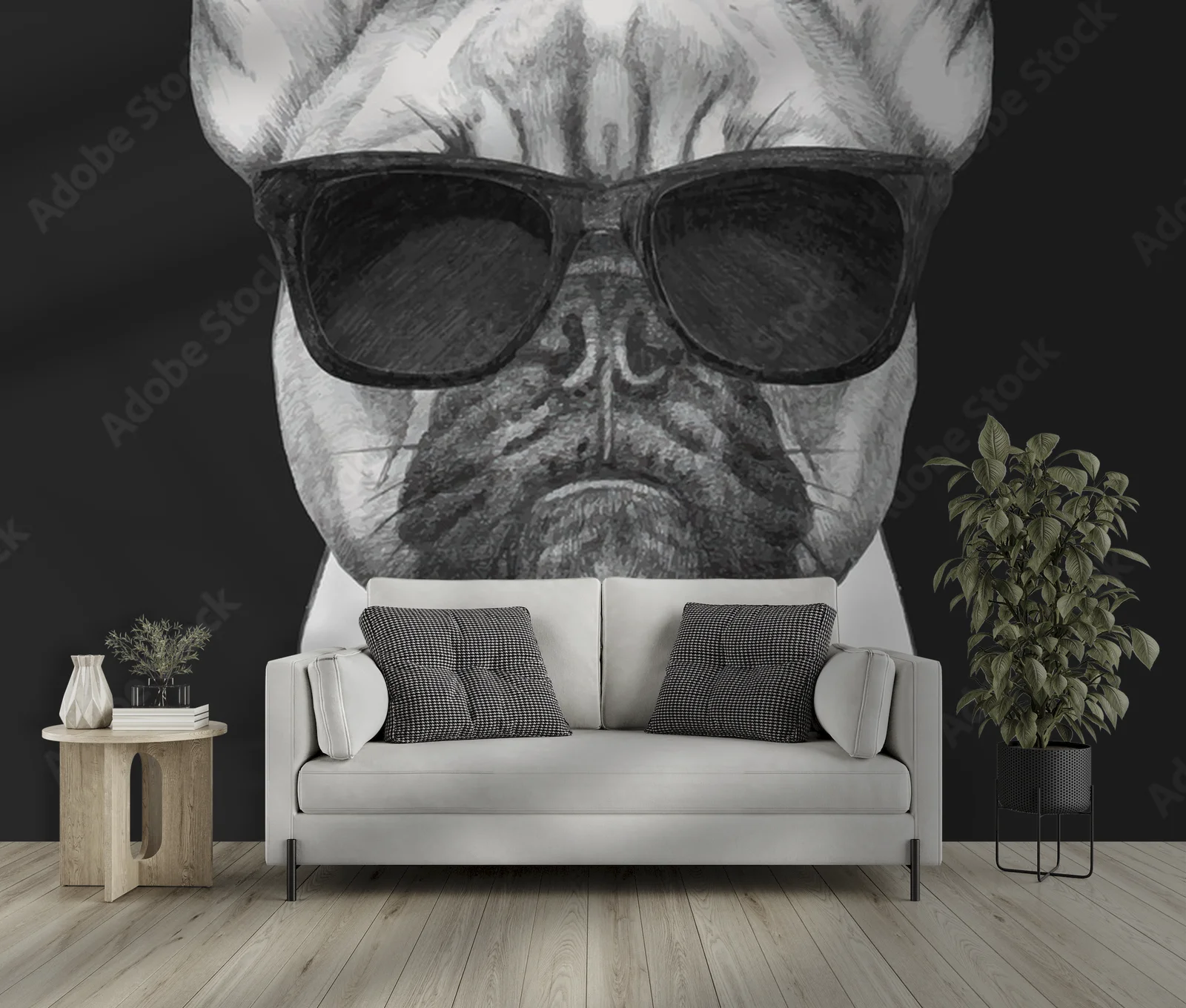 Wygodny styl w czerni: francuski buldog w modzie