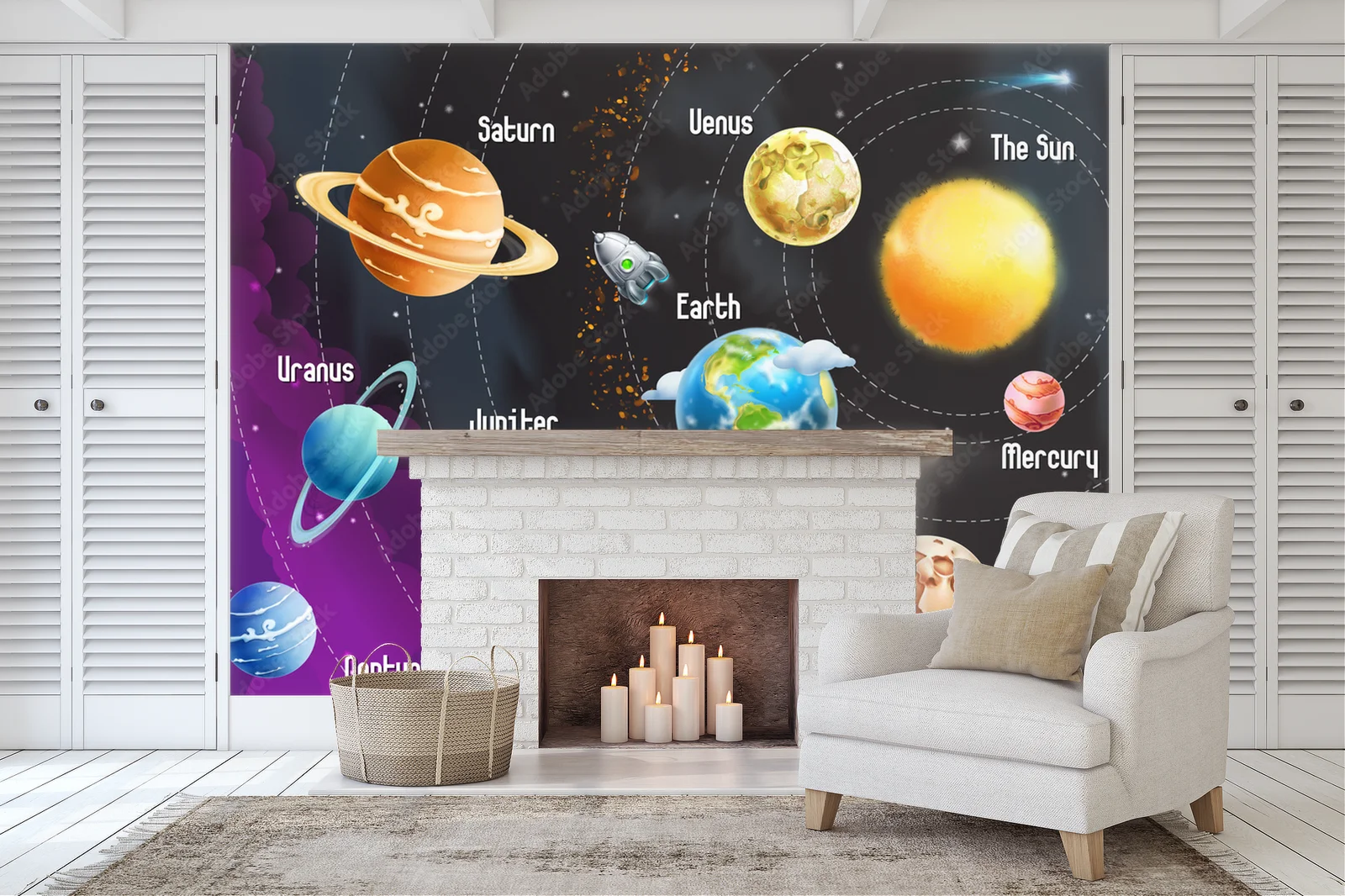 Słoneczny system planet w hipnotyzujących odcieniach