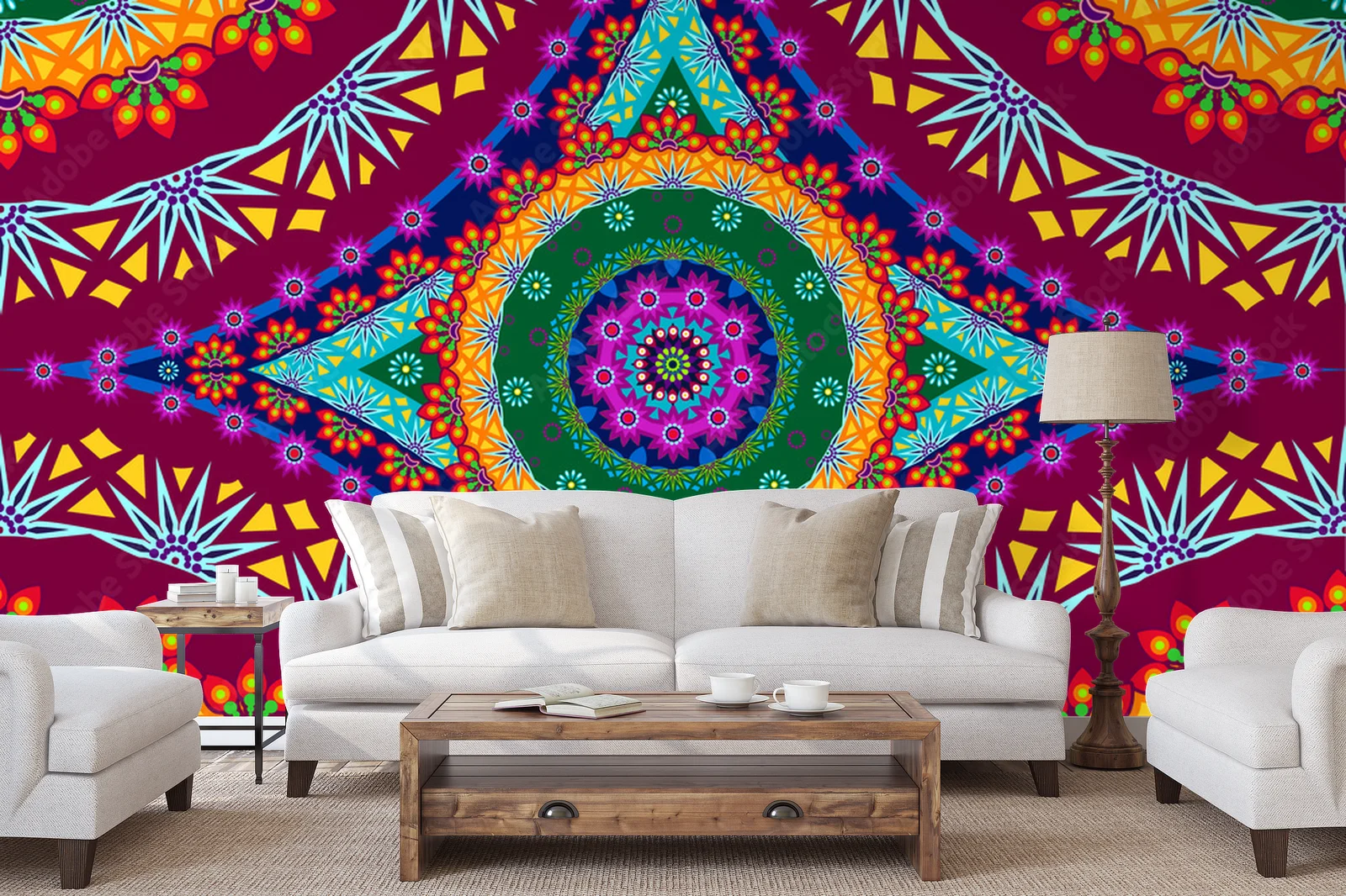 Romantyczna mandala w odcieniach głębokiego różu