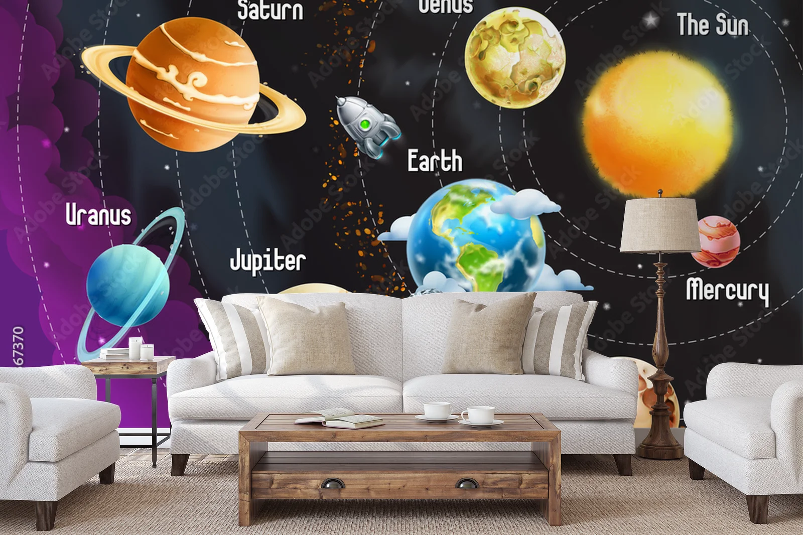 Słoneczny system planet w hipnotyzujących odcieniach