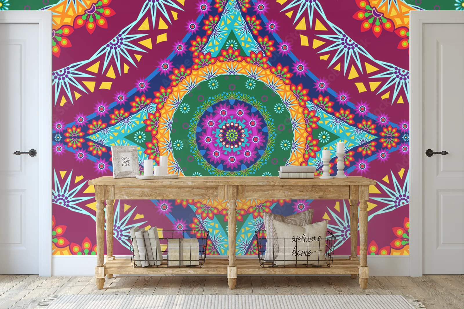 Romantyczna mandala w odcieniach głębokiego różu
