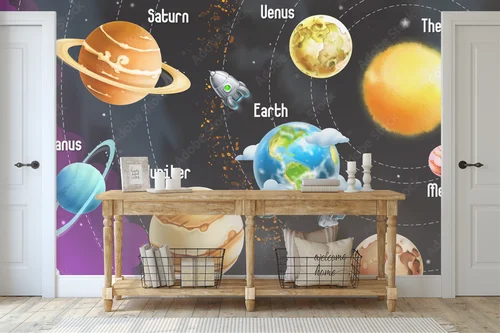 Słoneczny system planet w hipnotyzujących odcieniach