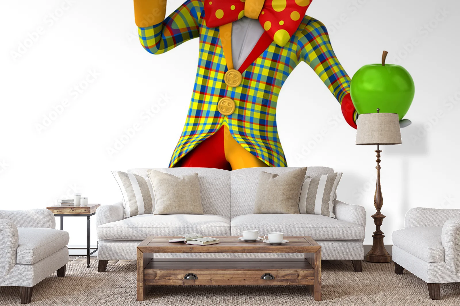 Radosny klaun w jasnych kolorach emocji