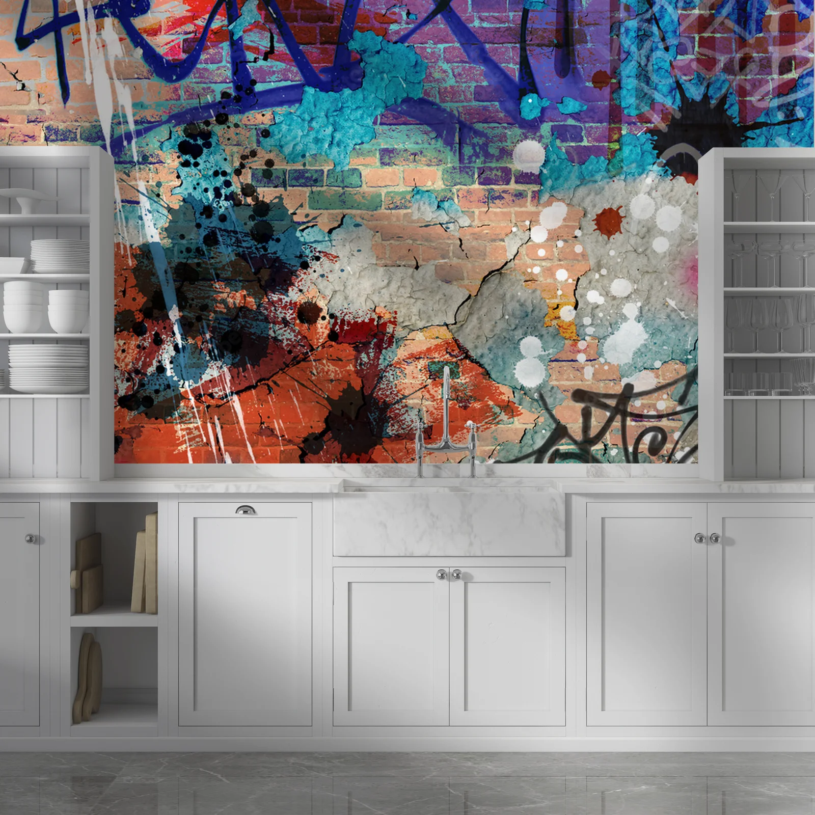 Mroczna Graffiti Ściana w Urbanistycznym Stylu