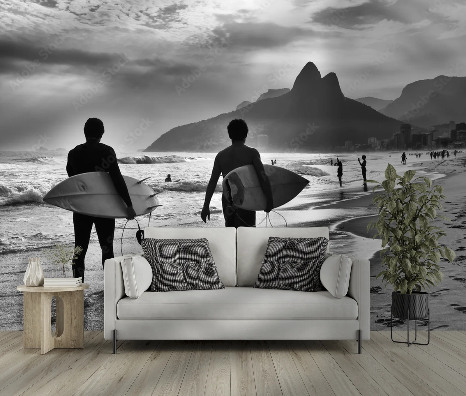 Zachwycająca monochromatyczna plaża Ipanema
