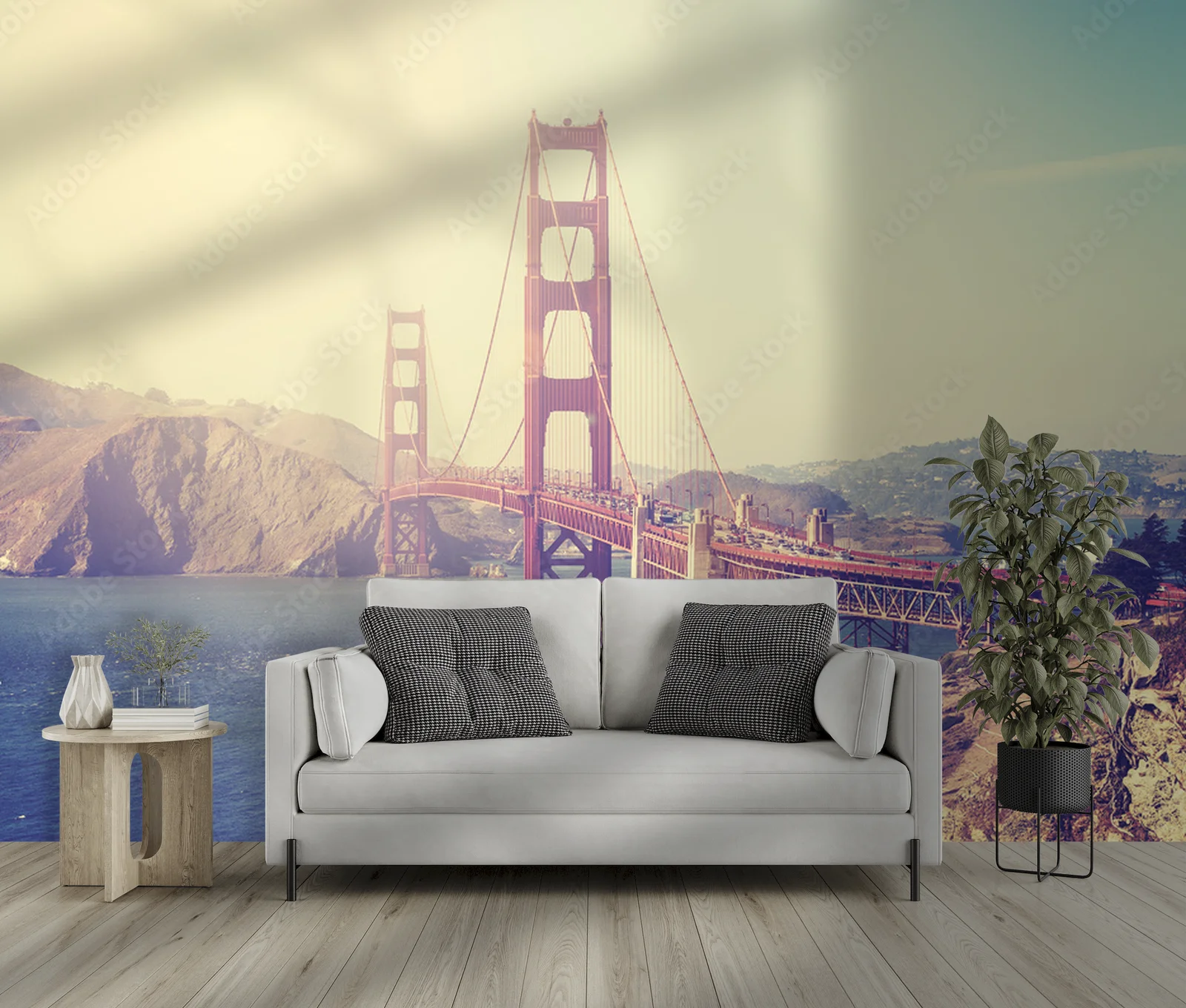 Nostalgiczny widok na Złotą Bramę w San Francisco