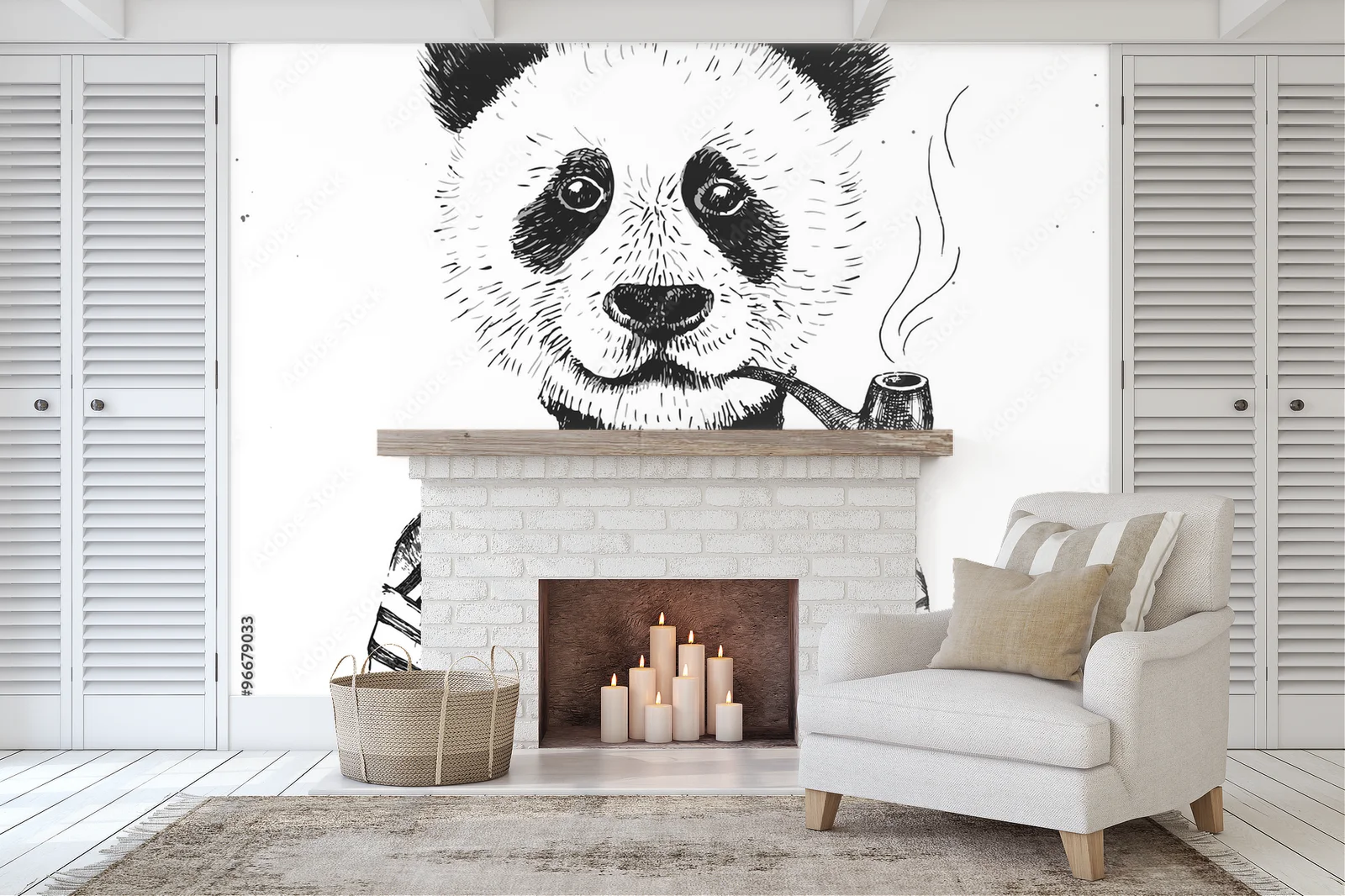 Hipsterski panda w subtelnej bieli i retro stylu