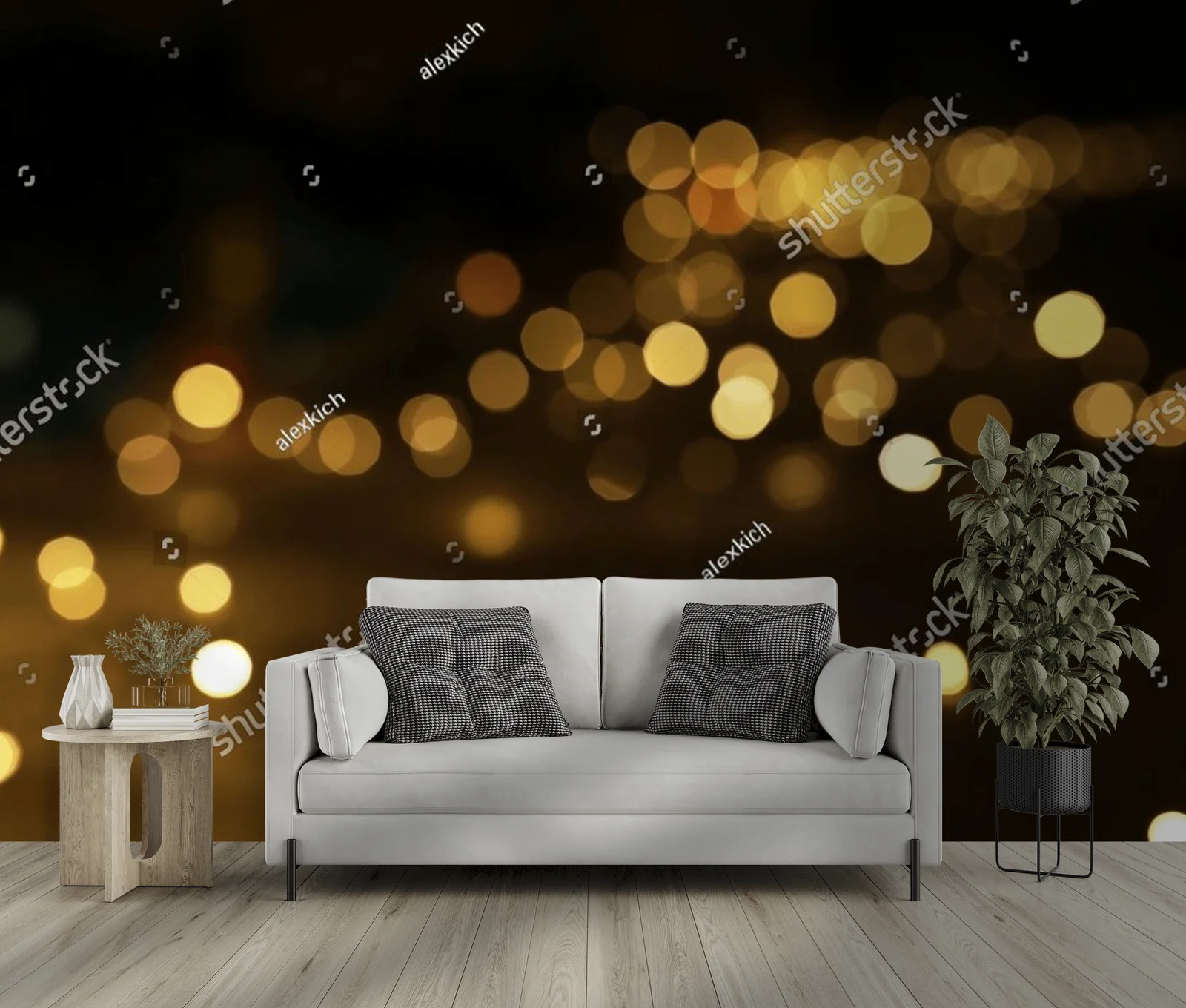 Roziskrzone tło z złotymi bokeh dla wieczornych celebracji