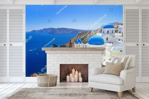 Biało-niebieska architektura Oia w Santorini