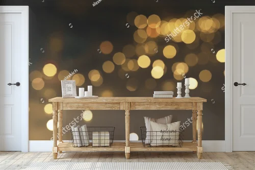Roziskrzone tło z złotymi bokeh dla wieczornych celebracji