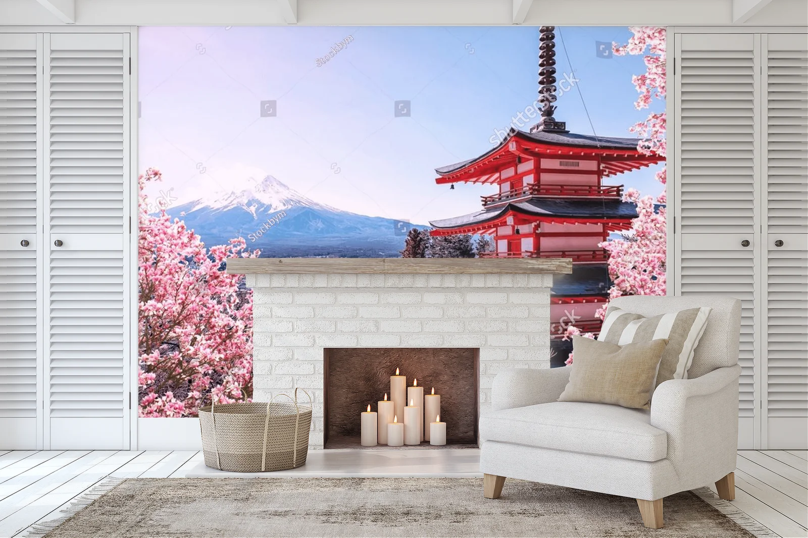 Urok Sakura nad Chureito z Fuji w tle