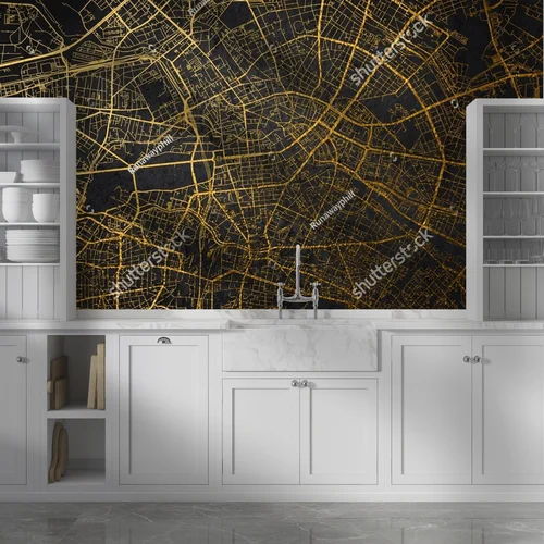 Złota mapa Hamburg w eleganckim stylu