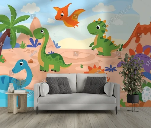 Kreatywne dinozaury w soczystych barwach dżungli