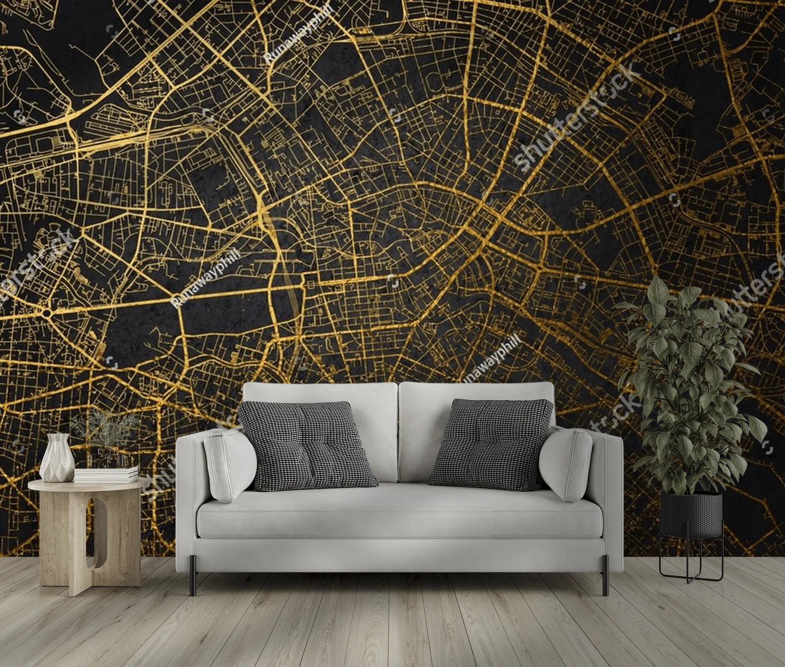 Złota mapa Hamburg w eleganckim stylu