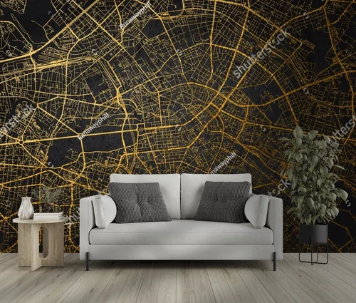 Złota mapa Hamburg w eleganckim stylu