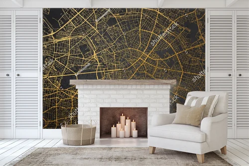 Złota mapa Hamburg w eleganckim stylu