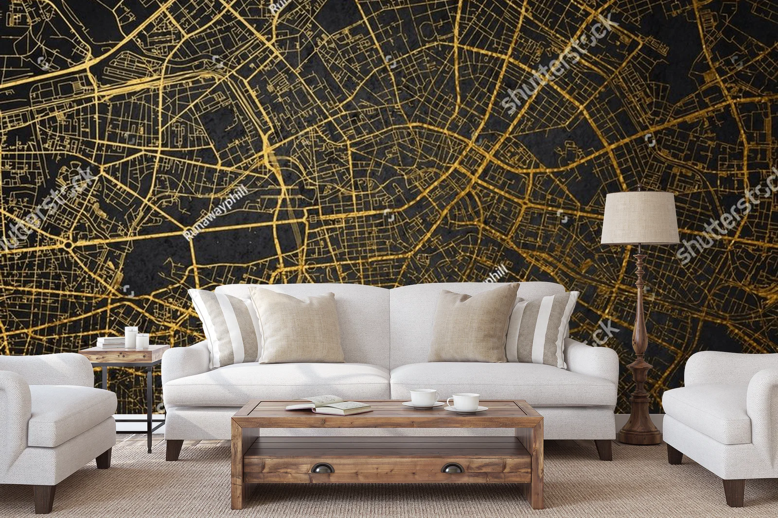 Złota mapa Hamburg w eleganckim stylu