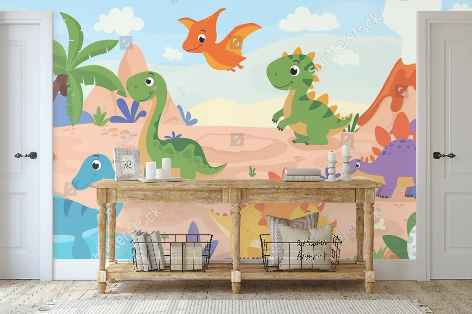 Kreatywne dinozaury w soczystych barwach dżungli