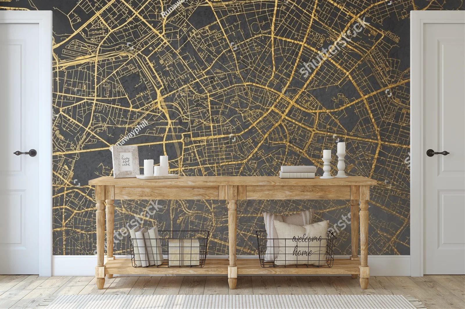 Złota mapa Hamburg w eleganckim stylu