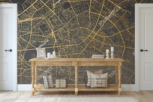 Złota mapa Hamburg w eleganckim stylu