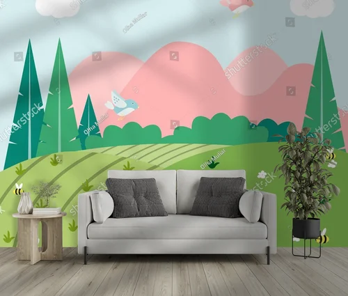 Wiosenna panorama pełna zieleni i kwiatów
