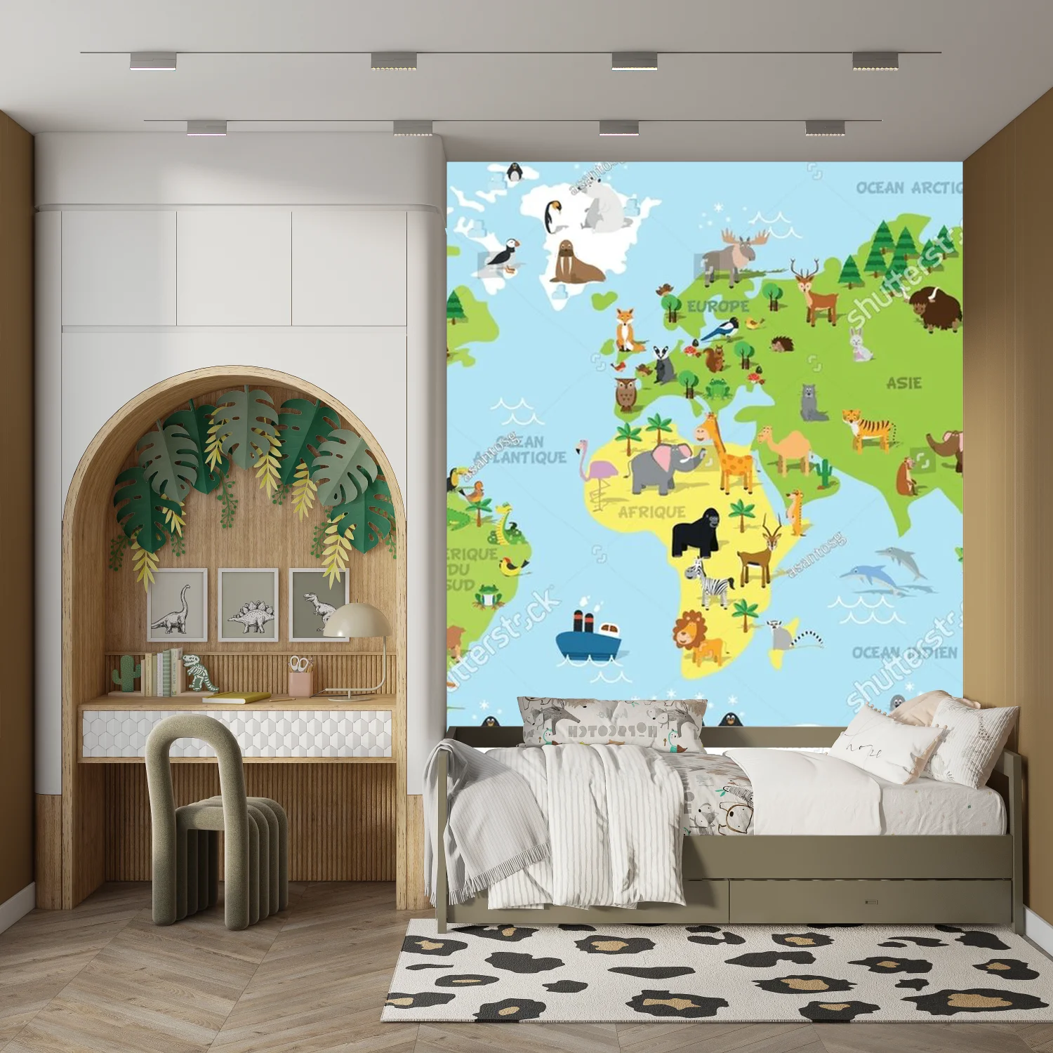 Urocza mapa świata w pastelowych barwach